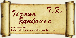 Tijana Ranković vizit kartica